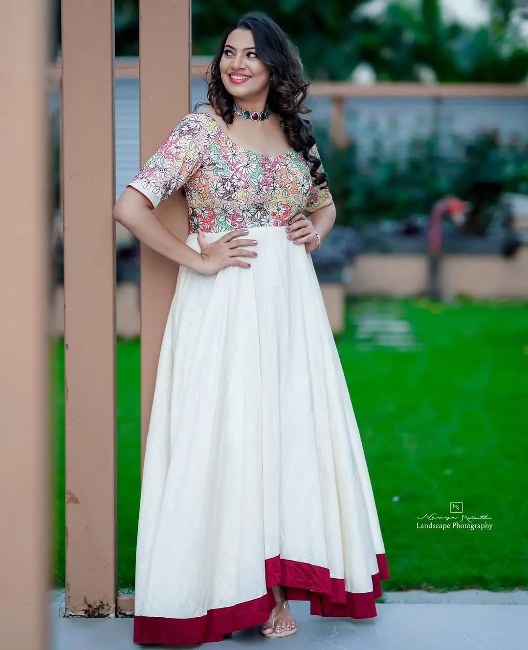 Telugu Singer Geetha Madhuri Wearing White Gown